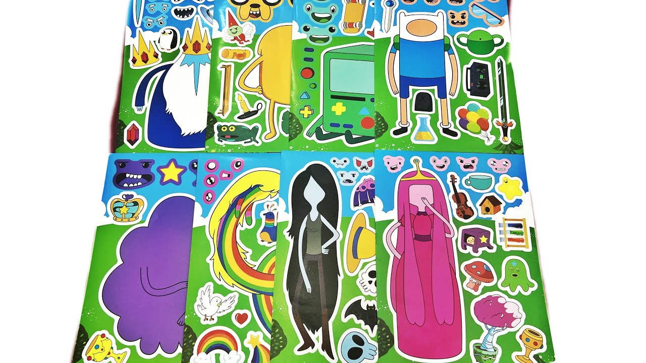 [Toy ASMR] 🌈Decorate Adventure time Sticker Book 🌈 11 minutes! - YouTube