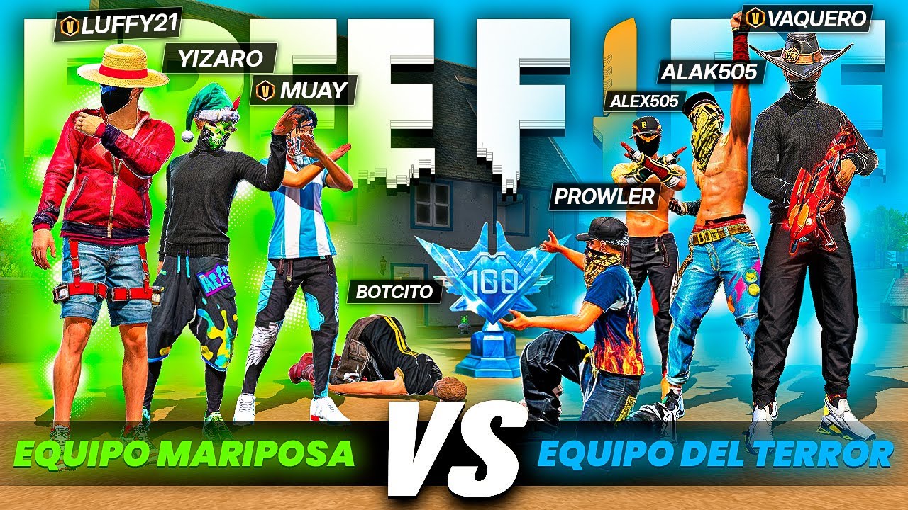 EQUIPO MARIPOSA vs EQUIPO DEL TERROR en UN 4vs4 EPICO🔥 Luffy 21 // Free Fire 