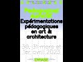 Pedagogical summit   expriences pdagogiques en art et architecture  sam 1er avril  9h3012h30