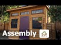 12x8 studio shed with metal roof assembly