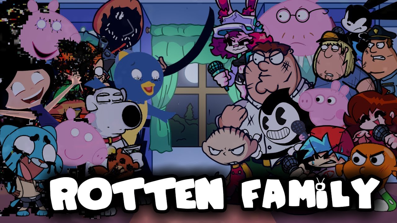 FNF Rotten Family V2, но каждый ход используется другая обложка 🗣️📢🔥(Захват тьмы)