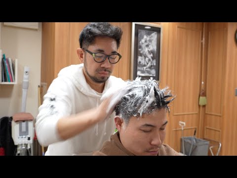 【ASMR】理容室のスタンドシャンプーは血行促進抜群