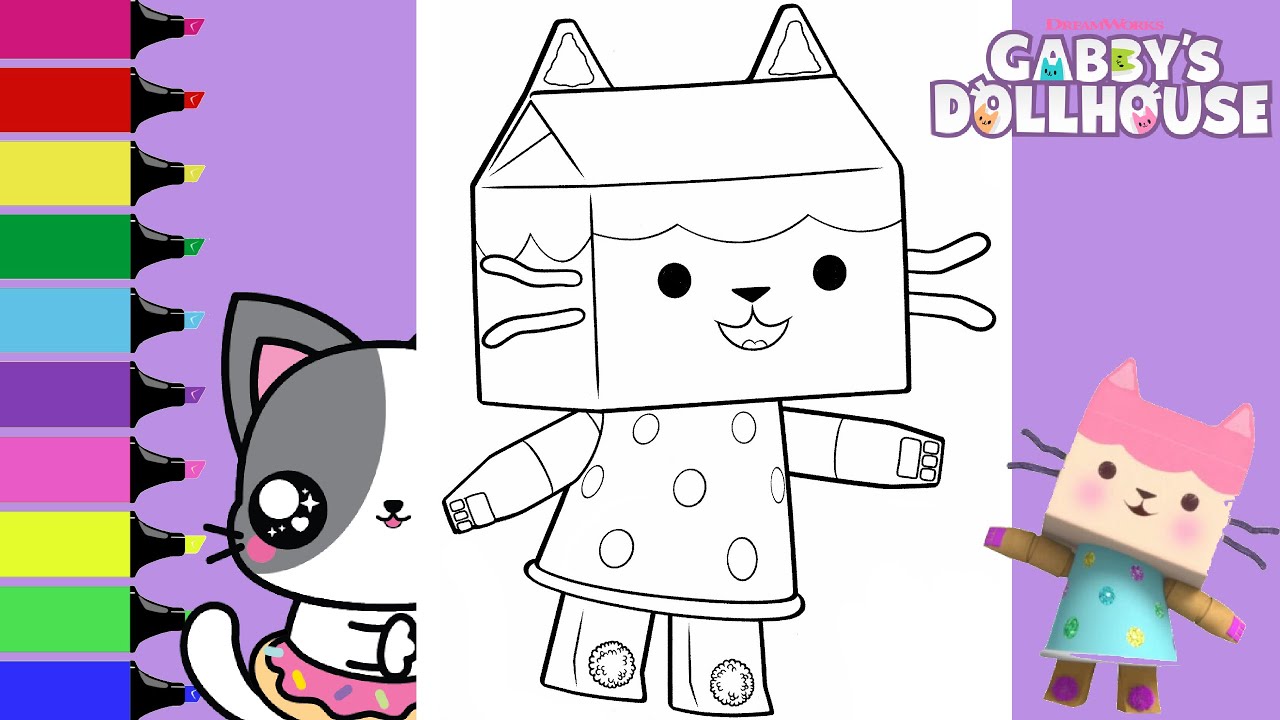 Coloring Gabby's Dollhouse Baby Box Kitty Coloring Book Pages ...