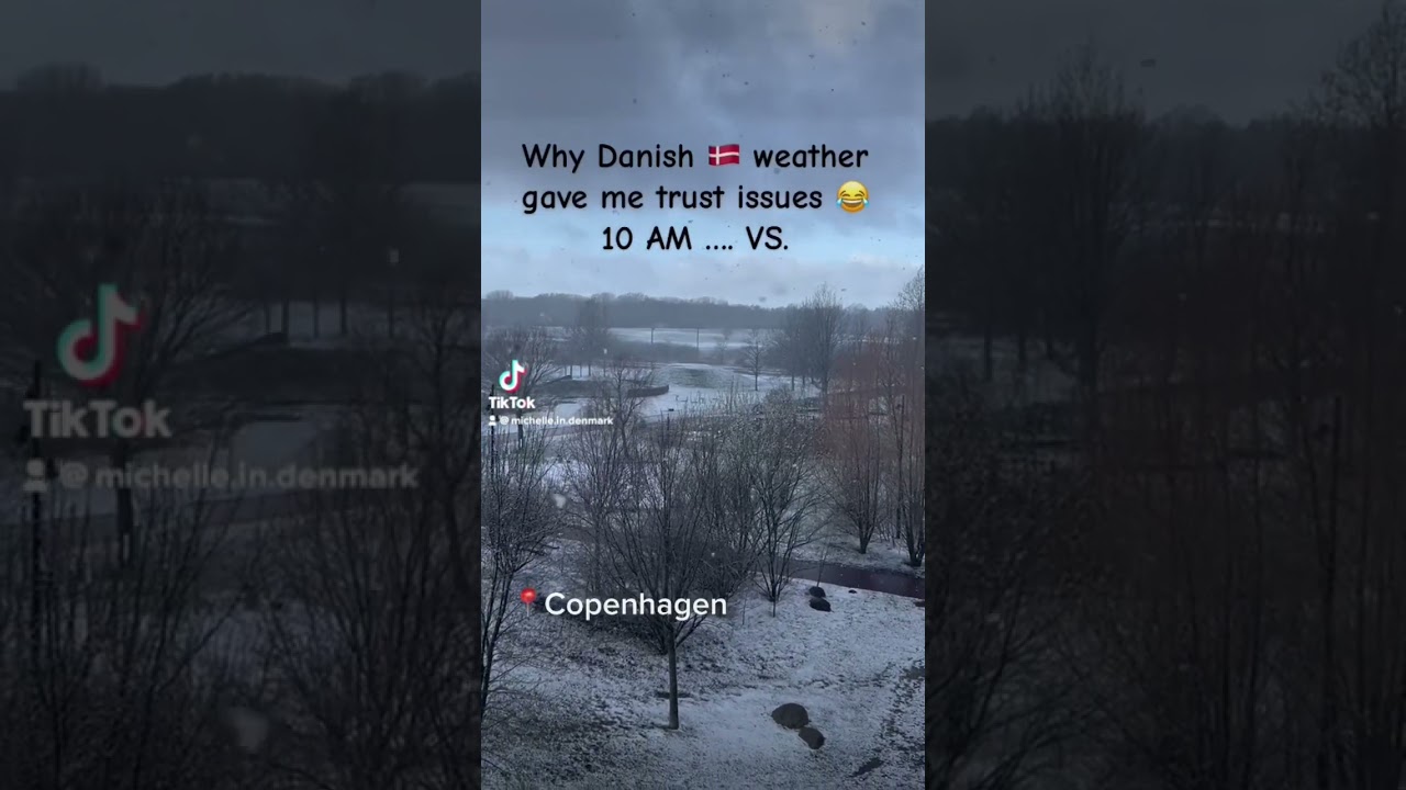 Danish weather gave me serious trust issues 😂🇩🇰🙈10 AM ❄️vs 11 AM 🌷☀️ 