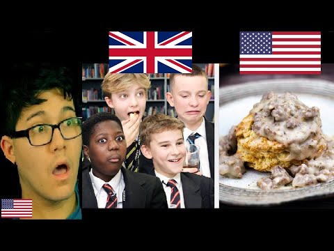 American Reacts to British Highschoolers Try Biscuits and Gravy for the First Time! reaction mp4
