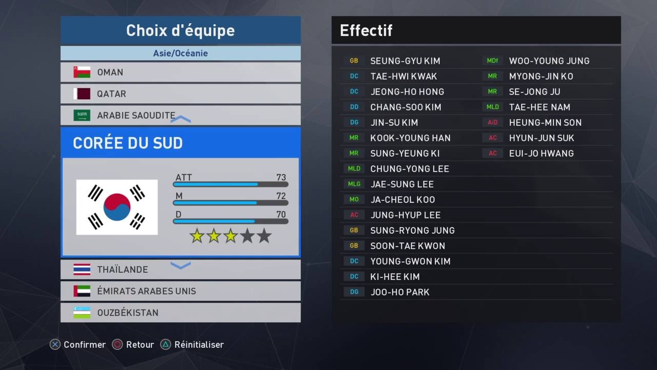 [PES 2017] National teams real players names - Asia