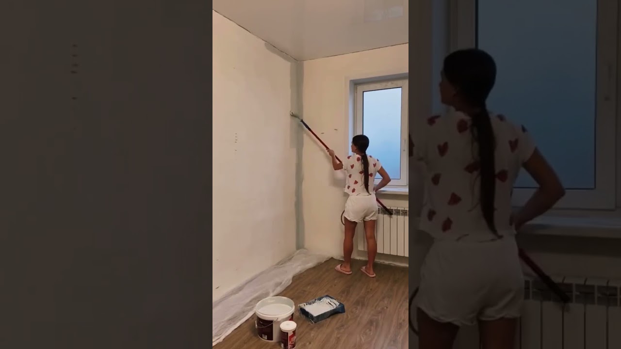 Красим стены в детской.