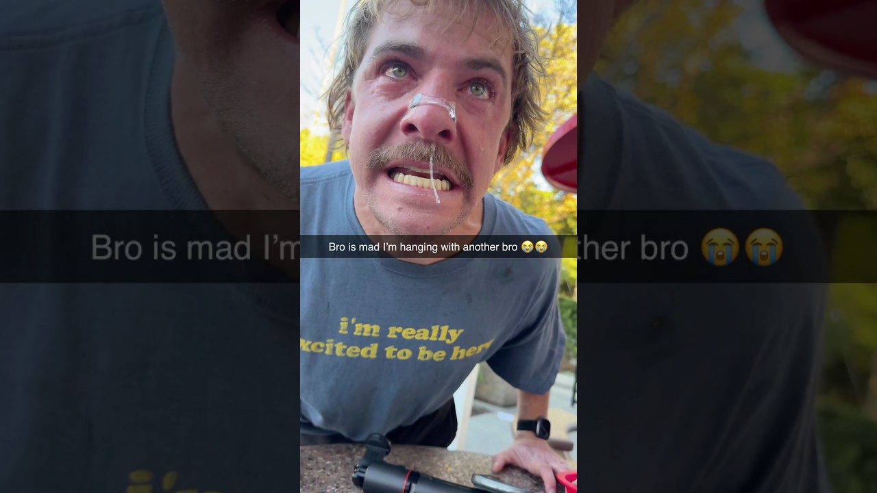 Bro is mad I'm hanging with another bro 😭😭￼