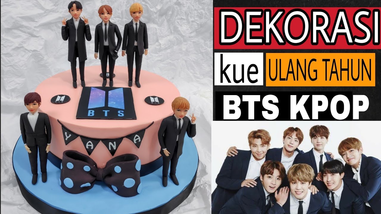  Dekorasi  kue ulang  tahun  BTS  KPOP cake decorating BTS  
