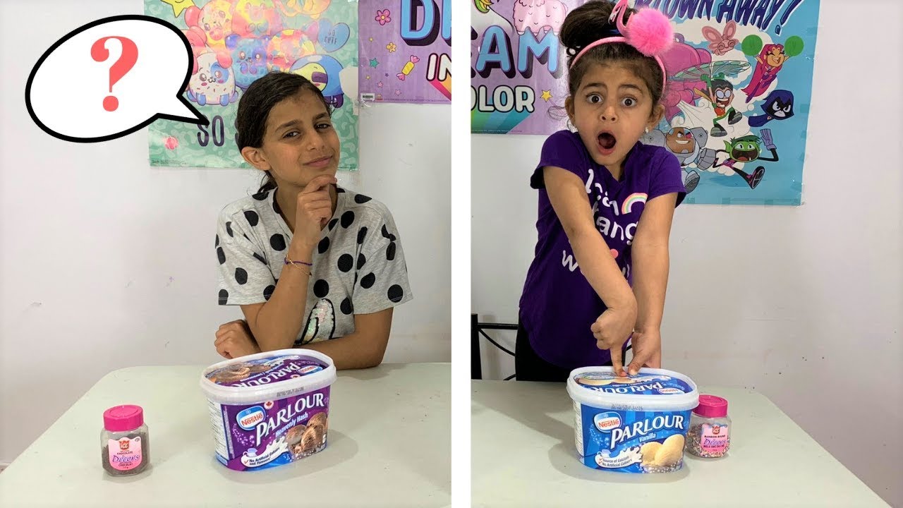Twin Telepathy Ice Cream Sundae Challenge with  My Baby Sister!! - YouTube
