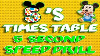 5 Second Multiplication Speed Drill | 5's Times Table Flashcards Practice Games