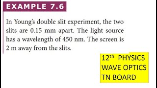 Famous 12 TH PHYSICS UNIT 7 WAVE OPTICS EXAMPLE 6 PROBLEM Profile