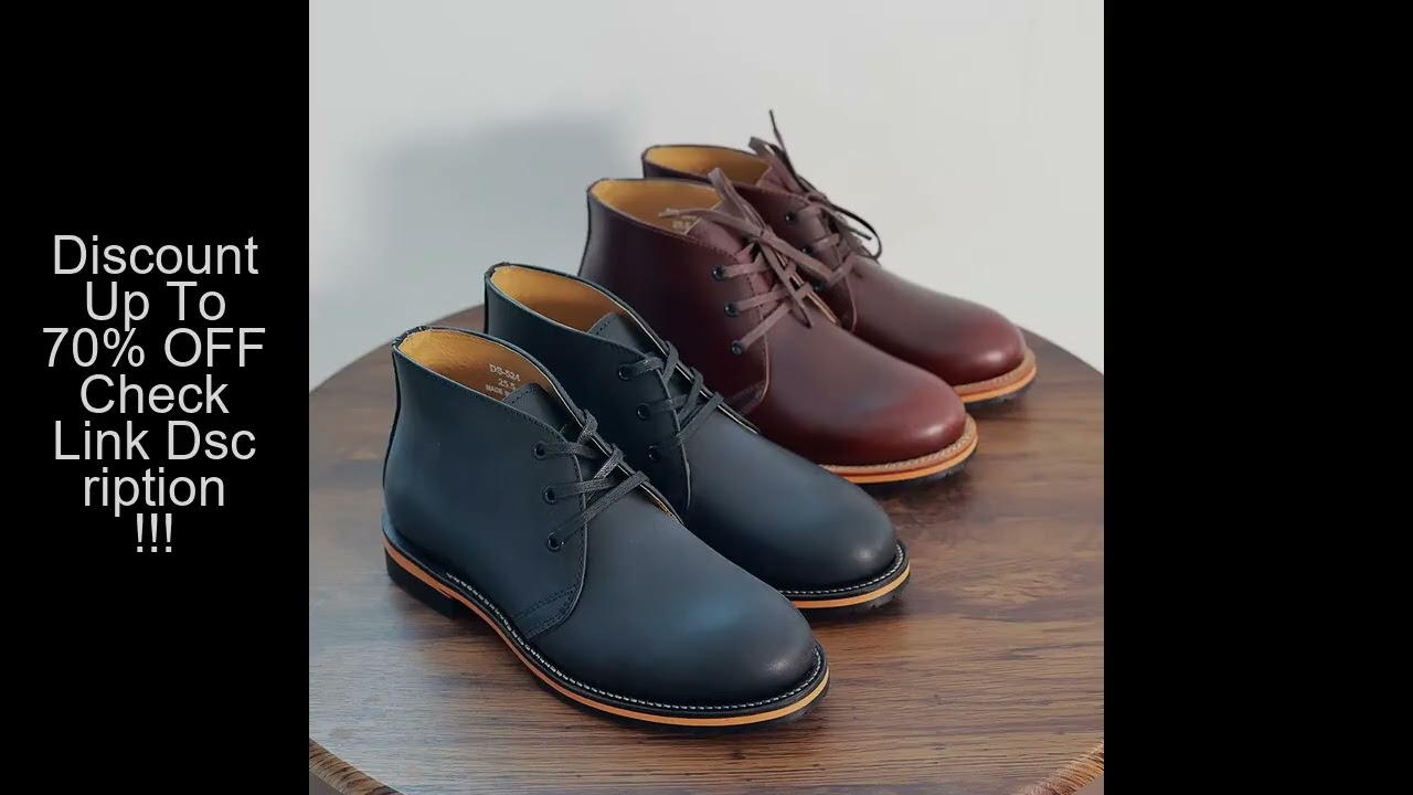 Vintage Men's Business Casual High Top Leather Shoes Goodyear-Launched Spring Autumn Genuine Leather