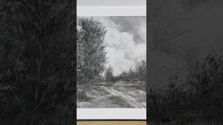 Charcoal Forest Drawing – Full Process in Under a Minute! #art #sketch #drawing #charcoal