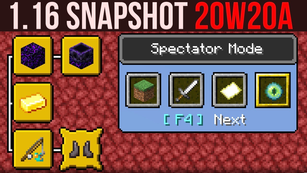 Minecraft 1 16 Snapshot wa Game Mode Switcher Advancement Overhaul Youtube