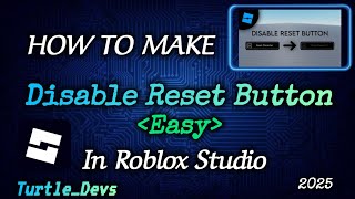[Free Model][📦] How to Disable [Reset Button] in Roblox Studio | Simple 