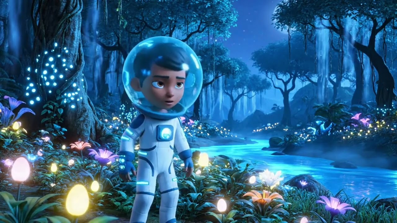 Trip to unknown planet 3D cartoon animation story 