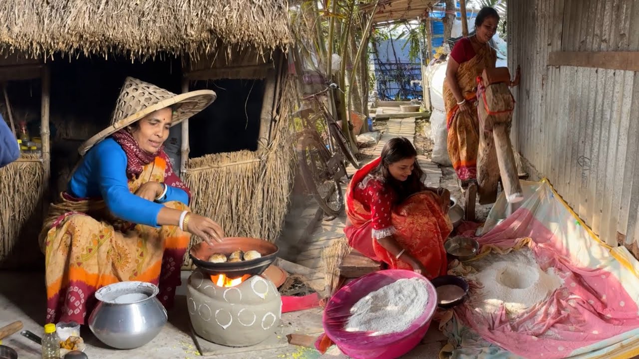 পৌষ পার্বণ বলে কথা পিঠে না খেলে হয়  |