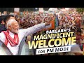 Bargarhs magnificent welcome for pm modi as he holds a roadshow