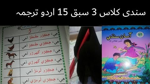 sindhi class 3|sindhi class 3 lecture 15|sindhi class 3 chapter 15 urdu tarjuma and solve exercises