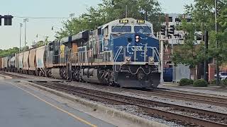 CSX M407-19 ES44AH Law Enforcement #3194 lead CSX ES44AH #888 with some Horn Salutes on the RS5T 