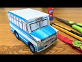 Easy to make paper craft bus