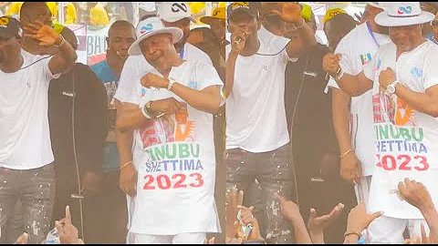 Watch Saheed Balogun Dance Like Never Before As Fuji Singer Ks1 Malaika Sings At Tinubu Apc Rally
