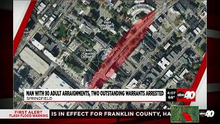 Man with 90 arraignments and two outstanding warrants arrested in Springfield