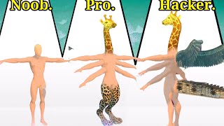 Merge Animals 3D- Mutant race | Noob vs Pro vs Hacker in Merge animal 3d video games (Android, iOS) screenshot 3