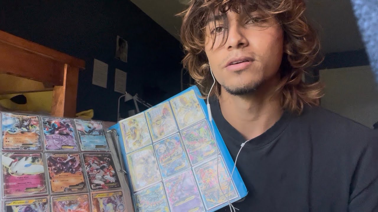 ASMR flipping through my Pokémon card collection 