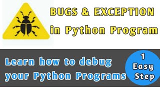 BUGS Errors in Python Exceptions Debugging Methods Class - 11