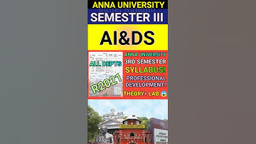 Anna University 3rd Sem AI&DS Syllabus #shorts #ai_ds #annauniversity#regulation2021 #syllabus#r2021