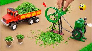 Diy diorama making mini tractor grass chopping machine science project | how to make