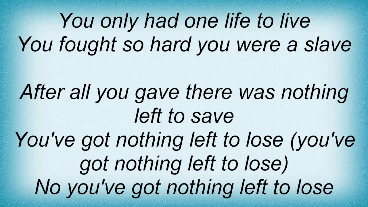 Alan Parsons Project Nothing Left To Lose Lyrics YouTube