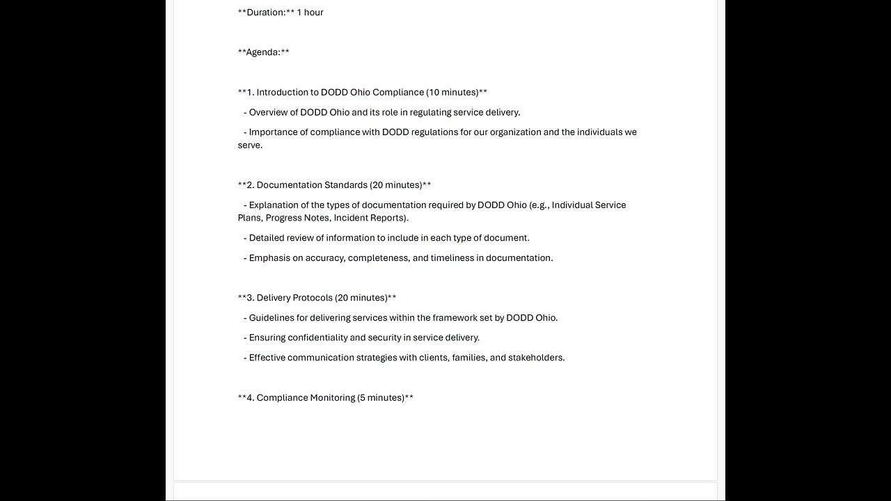 Service and documentation training