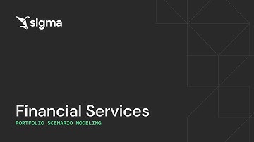 Portfolio Scenario Modeling | Sigma Data Apps | Financial Services
