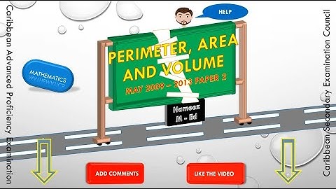 Maths CSEC Perimeter, Area Volume PPQs May 2009 to 2013