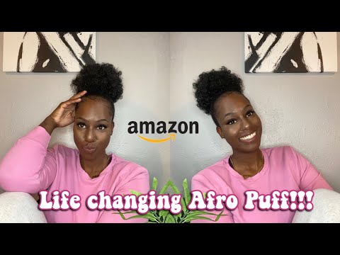 Afro Puff Drawstring Ponytail on Short Natural Hair | Amazon did it for me again!