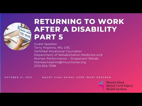 Returning To Work After A Disability Webinar Series Pt. 5