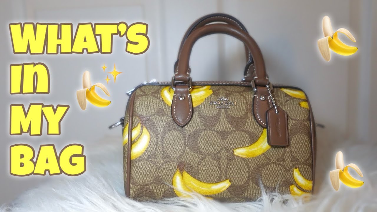 WHAT'S IN MY BAG | 🍌 Coach Mini Rowan Banana Print 🍌 - YouTube