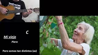Video thumbnail of "Piero. Mi Viejo. Acordes en Guitarra"
