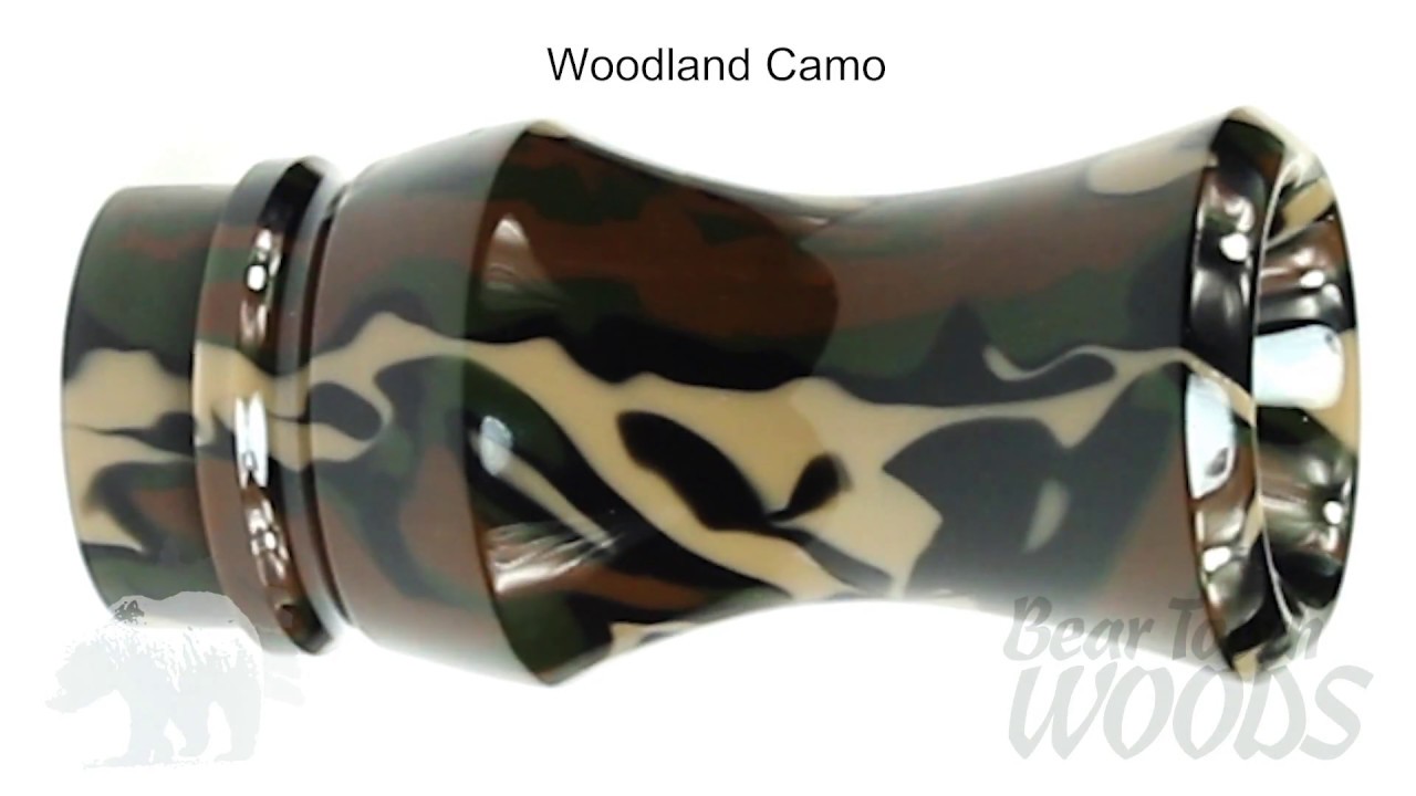 Woodland Camo Finished Duck Call Blank - Bear Tooth Woods Acrylic