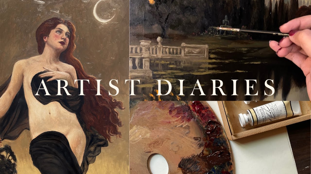 Calm oil painting process | working on a collection | Studio vlog 🥀