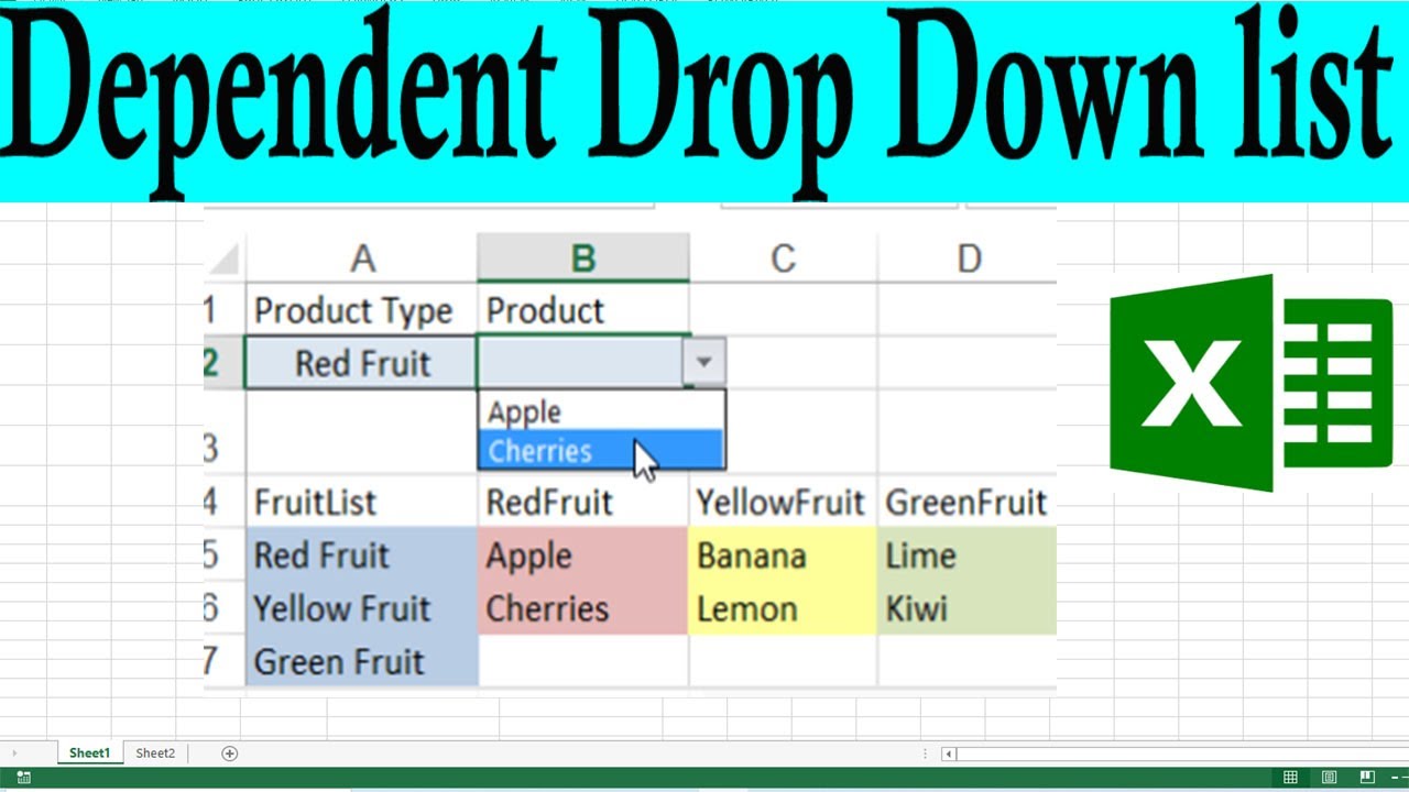 How to Create a Dependent Drop Down List in Excel by learning Center in ...