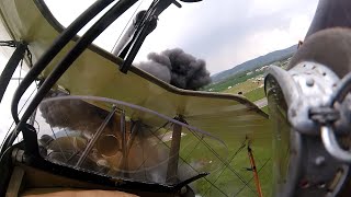 WW1 Replica SE5a in dogfight  POV  Airshow Piestany 2022  Crazy pilot skills