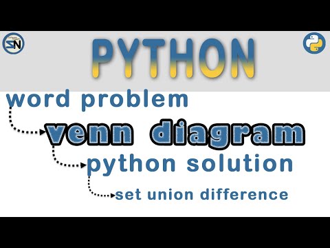Venn Diagram. Python. Learn how to solve a word problem. Sets.