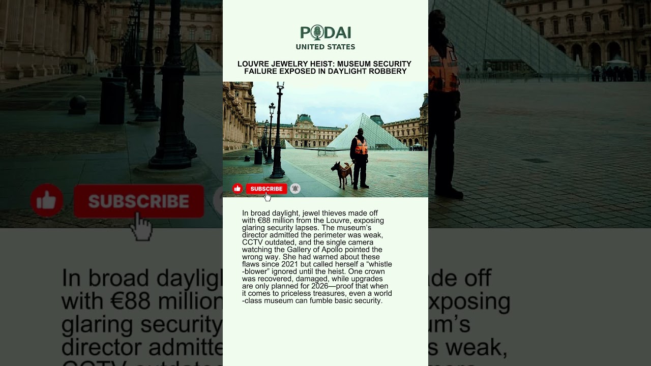 Louvre Jewelry Heist: Museum Security Failure Exposed in Daylight Robbery
