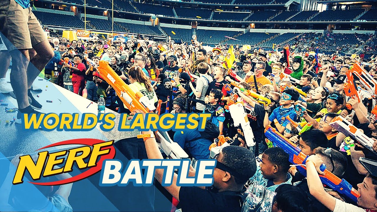 WORLD'S LARGEST NERF WAR! Jared's Epic Nerf Battle 4 / Meet Dude Perfect / Fortnite IRL