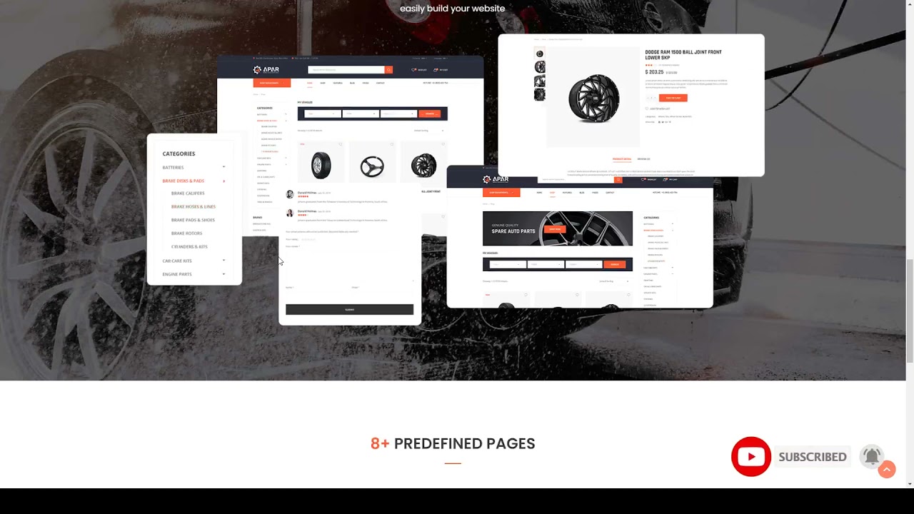 Apar - Auto Parts WordPress Shop Theme dealership tuning shop Easy Create Website