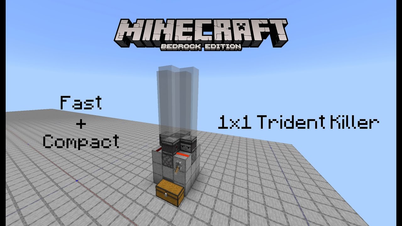 Fast and Compact 1x1 Trident Killer for Minecraft Bedrock Edition 1.19